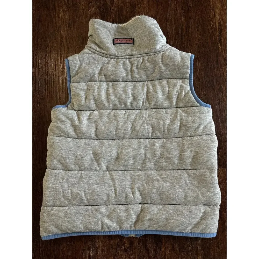 Vineyard Vines Girls Dreamcloth Vest Heather Gray Full Zip Size M